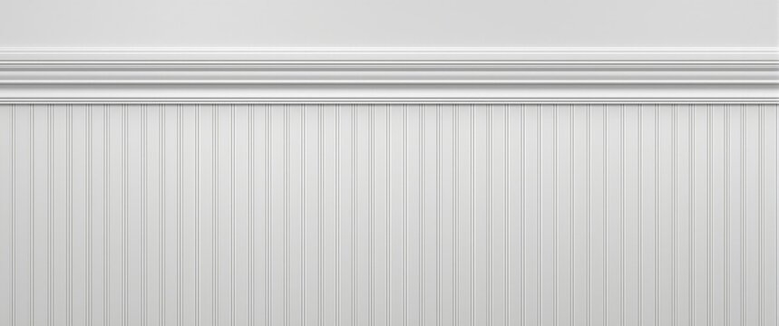 White beadboard wall accented with classic chair rail trim