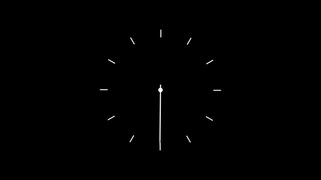 glowing clock animation. loop video animation of timelapse of clock on white background.