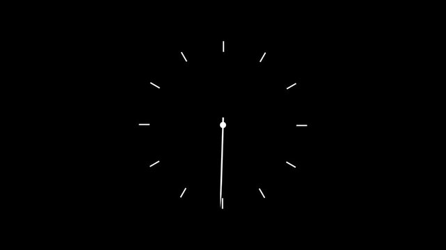 glowing clock animation. loop video animation of timelapse of clock on white background.