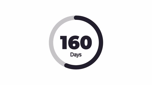 Minimal 365 Days Countdown Animation with indicator. Transparent Alpha Channel 4K