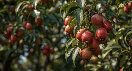 Obraz premium Natural garden orchard filled with ripe Jambu Klutuk fruits on trees
