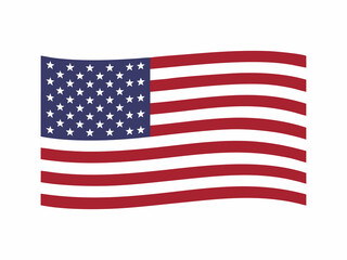 Obraz premium Waving United States of America flag vector illustration isolated on white background