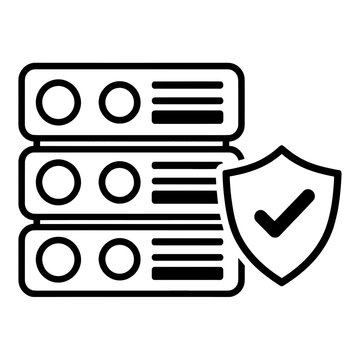 Secure Server Stack Line Icon