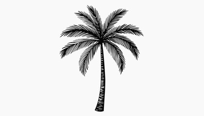 Obraz premium Hand-drawn style vector illustration of a tropical palm tree
