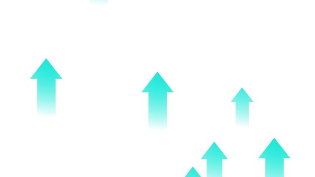 Business growth concept motion background loop, animation of arrows going up