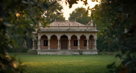 Fototapeta premium Classic southern Indian vintage house with detailed craftsmanship