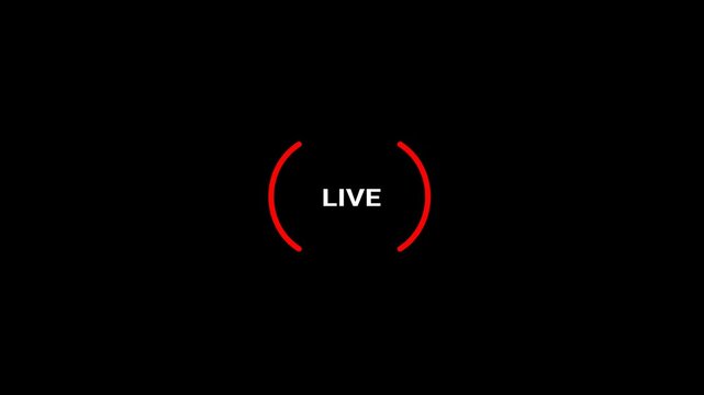 Live stream animation icon in 4K suitable for live stream overlays with alpha channel transparent background