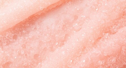 Fototapeta premium Pastel toned exfoliating body scrub showing bubble texture close up for relaxing skin treatment sessions