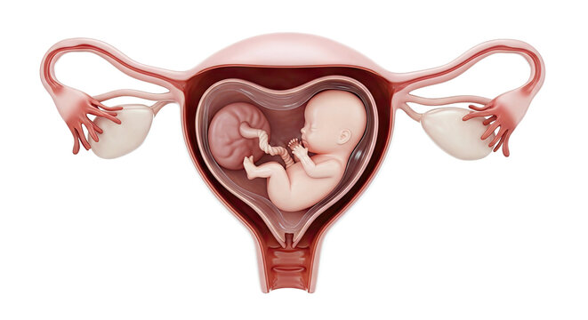 Fetus inside Uterus: Anatomical Illustration