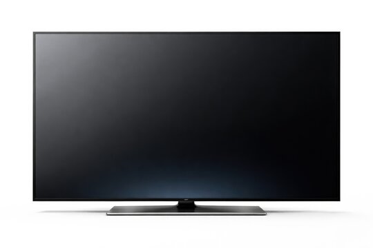 Front View of Blank Plasma Screen on White Background