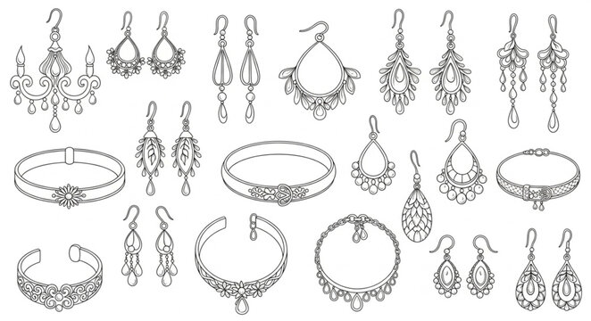 Collection of Elegant Diamond Jewelry Designs.