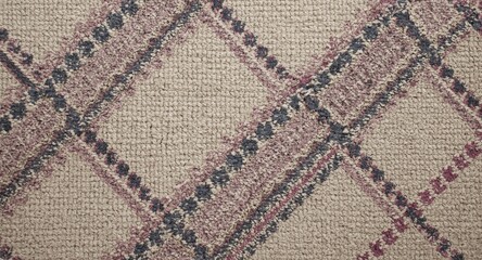 Fototapeta premium Stylish woven geometric rug texture including copy space for text