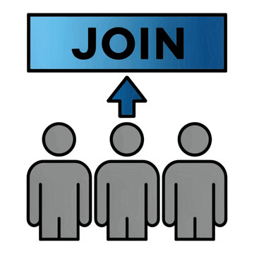 Join Button Vector Icon with People
