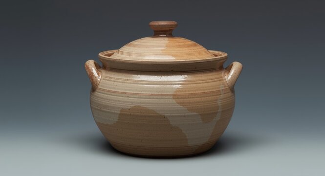 Textured handmade clay crock with lid