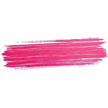 A vibrant, horizontal brushstroke of hot pink, textured against a stark white backdrop
