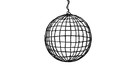 Obraz premium Whimsical hand drawn disco ball doodle capturing retro party spirit in 2D cartoon style on white