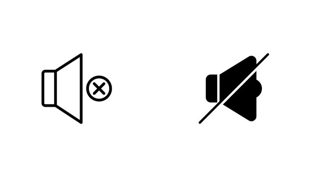 A minimalist graphic illustration of a crossed-out speaker and a muted speaker icon on a white background, conveying a clear communication or silence concept