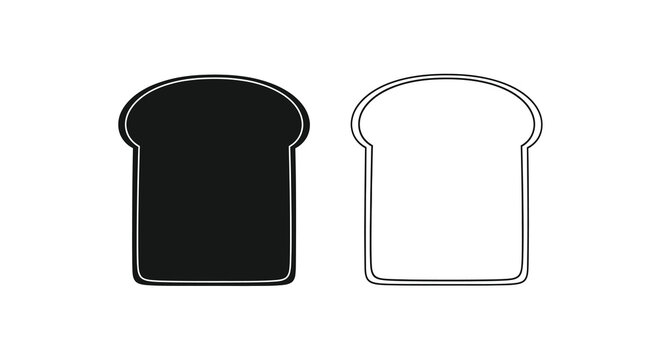 Simple illustration of two bread slices one filled and one outlined
