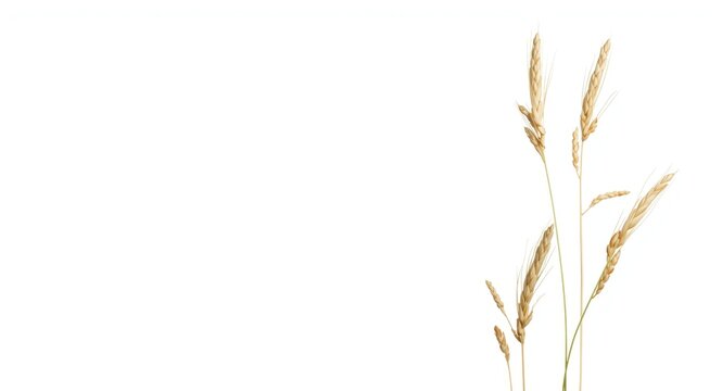 Wild oat plant Avena fatua sterilis with isolated copy space for text addition