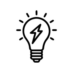 Fototapeta premium Innovation light bulb icon with lightning bolt symbol representing energy and bright ideas