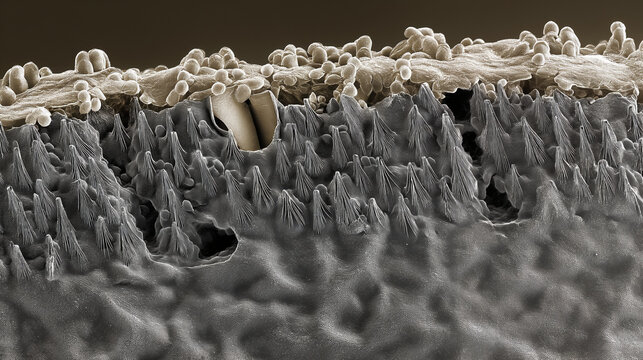 FESEM of Human Jejunal Goblet Cell and Microvilli Brush Border
