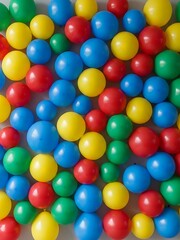 Obraz premium Vibrant array of multicolored spheres, a playground of circular cheer
