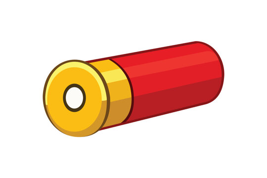 shotgun shell simple cartoon illustration