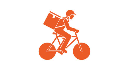 Obraz premium Delivery Man Riding Bicycle 1.