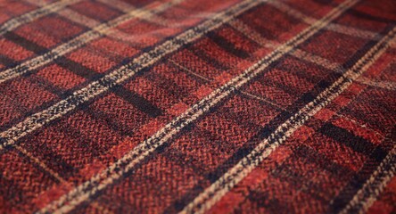 Fototapeta premium Tweed textile with intricate plaid design for fashion use