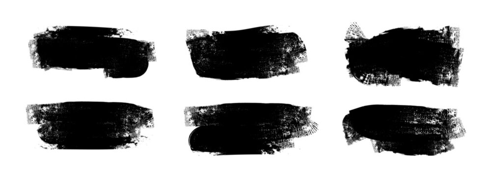 Set of Grunge Brush strokes , Paintbrush Grunge design elements, Hand drawn Grunge texture, text box backgrounds vector illustrator
