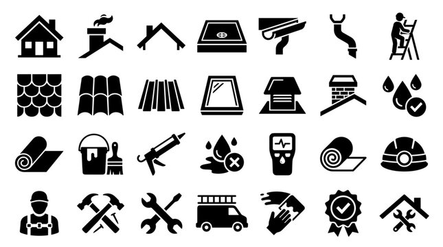 Home Improvement and Repair Icons Set for Construction and Renovation Services