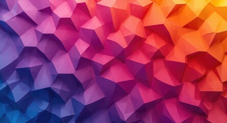 Fototapeta premium vivid color palette applied to an abstract geometric pattern with depth