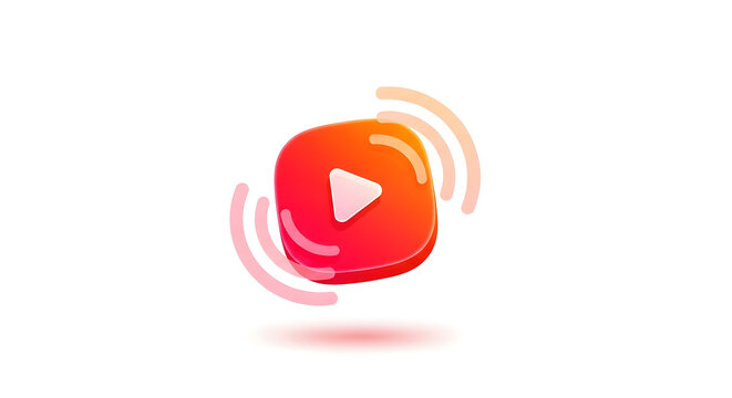A stylized YouTube play button icon with a red and orange gradient and white play triangle