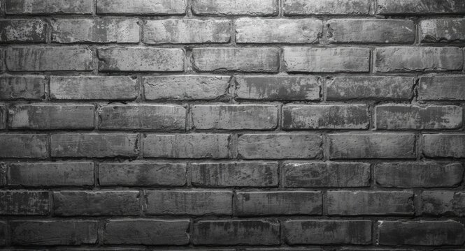 Textured brick wall in grayscale made from cement blocks with copy space