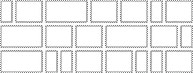 Obraz premium Vector chain link frames on transparent background for graphic design elements