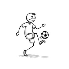 Obraz premium Boy Kicking Soccer Ball in Motion.