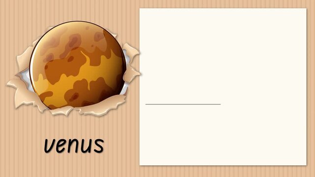 Educational Alphabet Animation for Letter V with Planet Venus Illustration