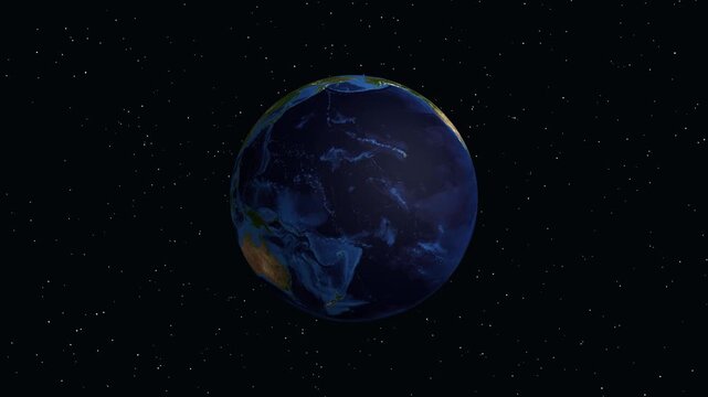 3D Animation Zooming into Erbil Iraq on Rotating Earth Globe