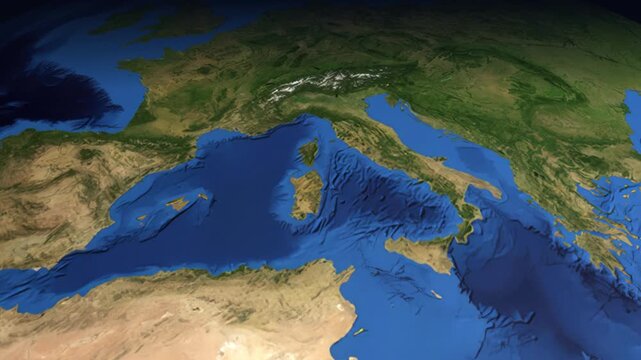 Animated Flight Path Map from Barcelona Spain to Doha Qatar