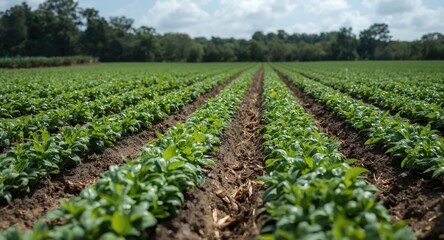 Obraz premium Implementing Phaseolus Vulgaris Growth on Farm Lands