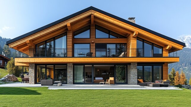 Modern chalet with expansive views