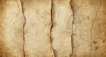 Fototapeta premium Old torn book leaves showing historic textures and scratches for vintage and nostalgic background creations