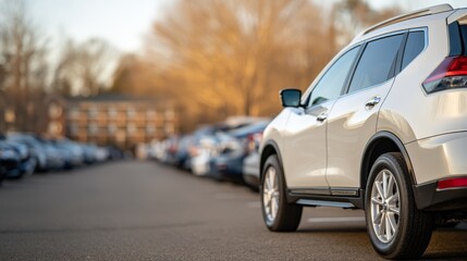 Fototapeta premium The Solopreneur Era: Freedom, Chaos and Identity, Remote Coaching in Peaceful Isolation: Zoom Call from Serene Car Parked in Quiet Lot