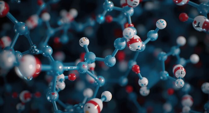 Sympathomimetic amine molecule represented as a 3D color coded chemical model