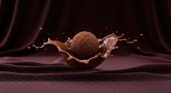 Chocolate egg cracking on purple background.