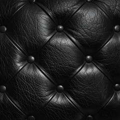 Fototapeta premium Detailed Black Leather Texture with Button Accents for Upholstery.