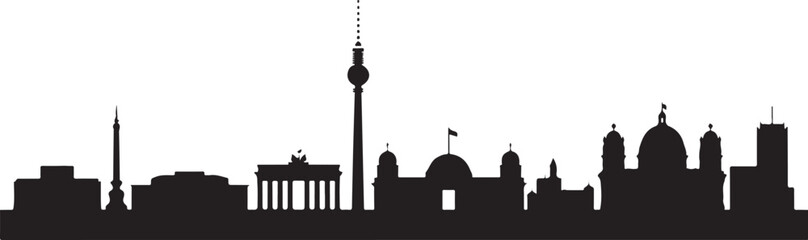 Berlin skyline silhouette, city landmarks and architecture, famous German capital buildings, travel and tourism. © Kohinoor