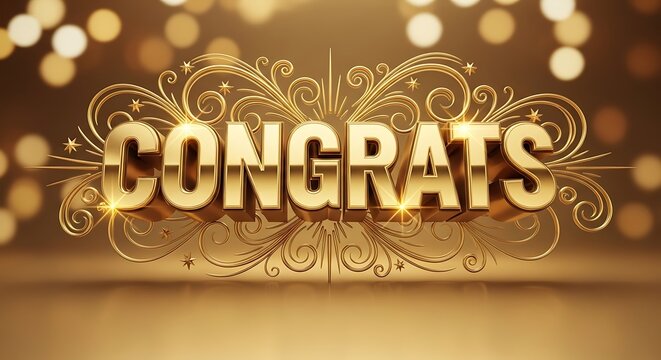 Golden Congratulations - A Festive Celebration of Achievement and Success.