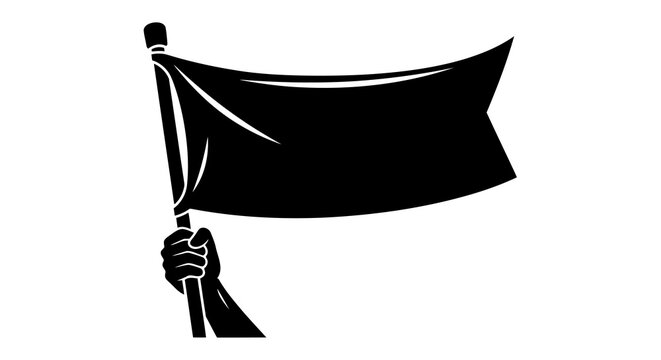 A hand holding a flag aloft in a symbol of protest and defiance.