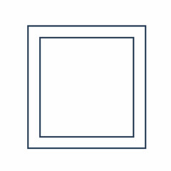 Obraz premium Double Rectangular Frame with Dark Blue Outlines and Clean, Minimalist Design